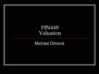 FIN449 Valuation