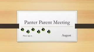 Panter Parent Meeting