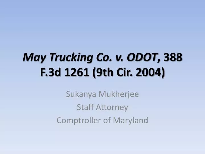 may trucking co v odot 388 f 3d 1261 9th cir 2004