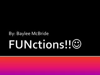 FUNctions !! ?