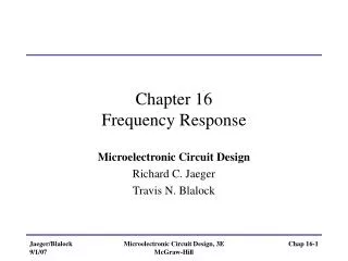 Chapter 16 Frequency Response