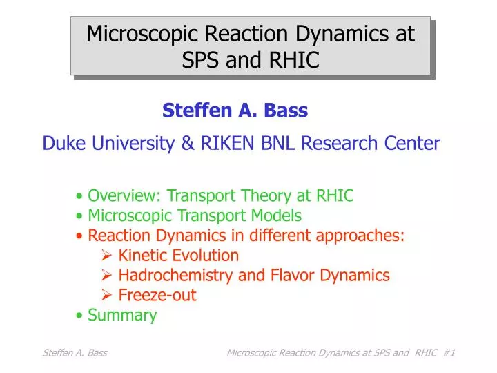 microscopic reaction dynamics at sps and rhic