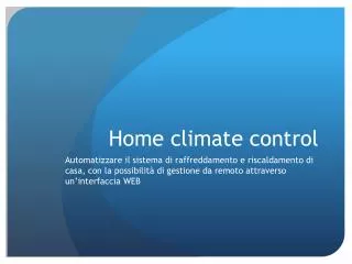 Home climate control