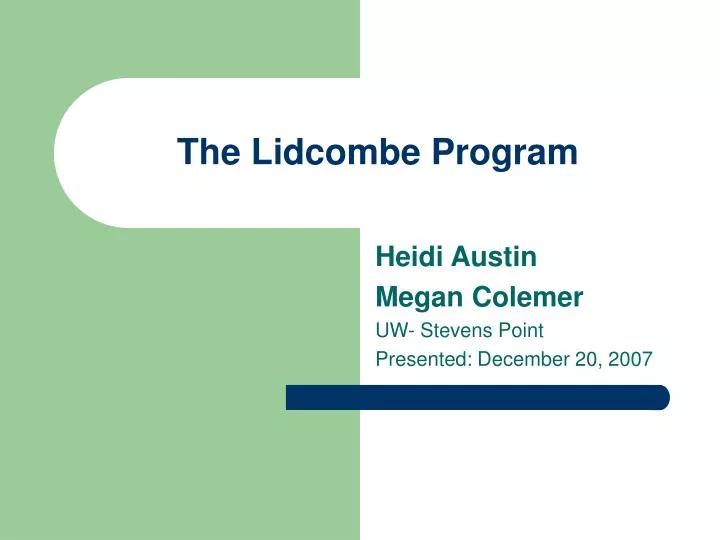 the lidcombe program