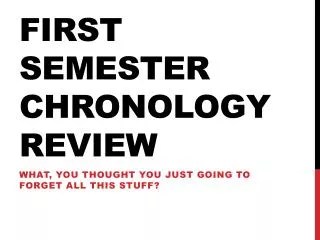 First Semester Chronology Review