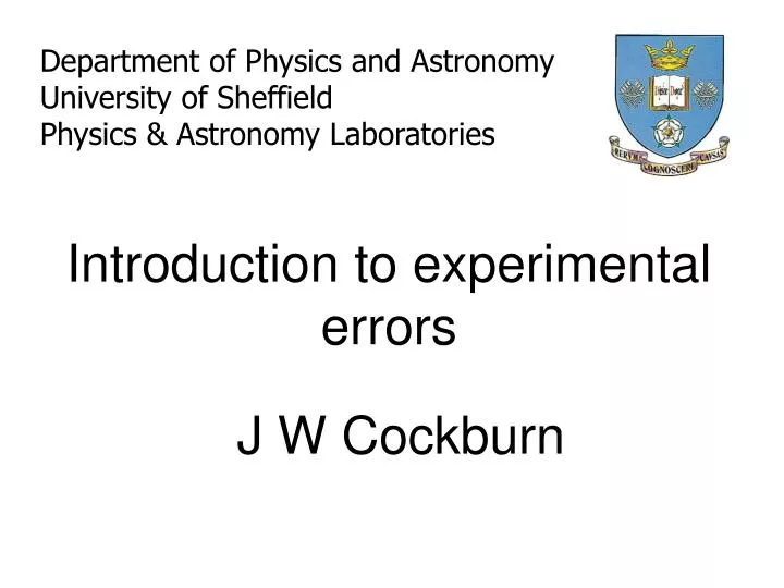 introduction to experimental errors