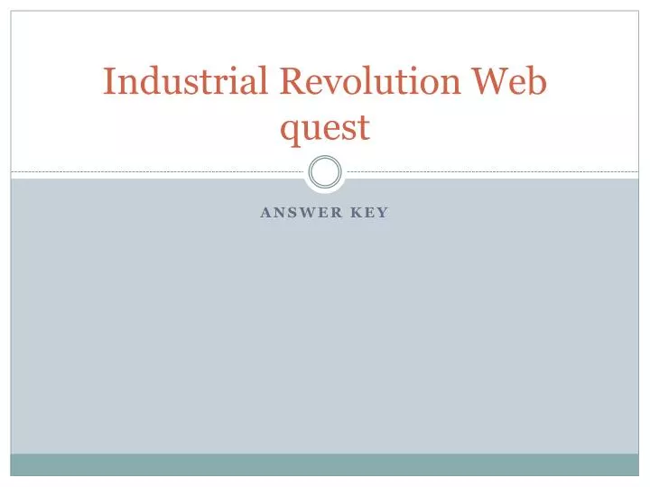 industrial revolution web quest
