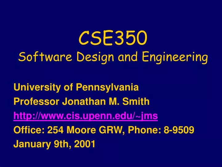 cse350 software design and engineering