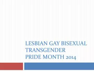 Lesbian Gay Bisexual Transgender Pride Month 2014