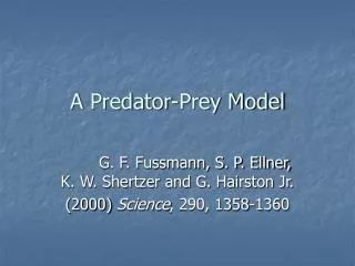 A Predator-Prey Model