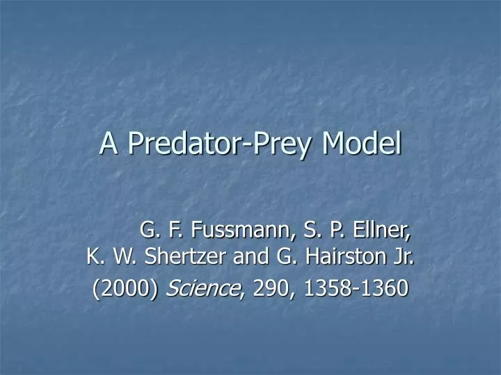 a predator prey model