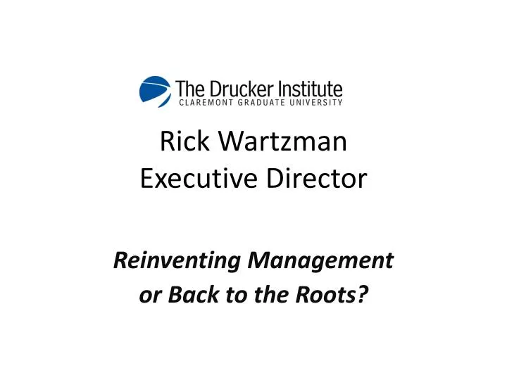 rick wartzman executive director