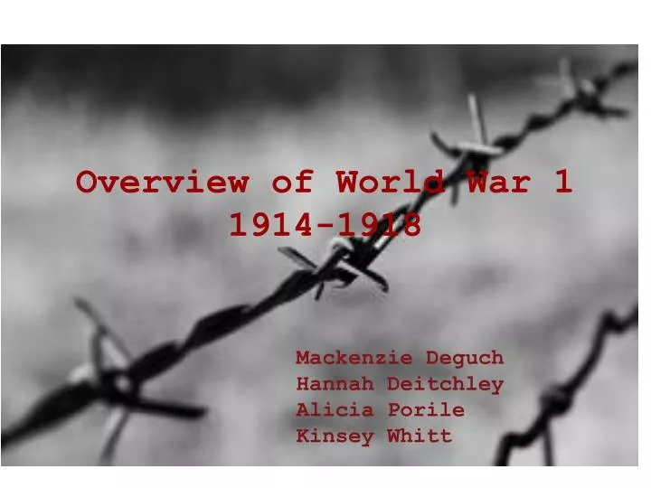 overview of world war 1 1914 1918