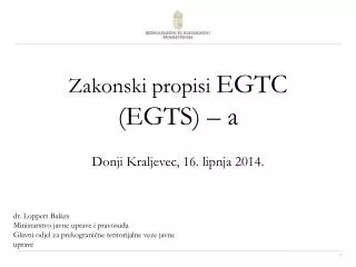 Zakonski propisi EGTC (EGTS) – a