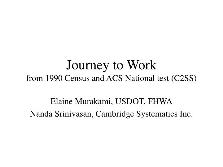 journey to work census