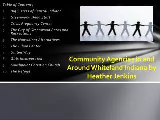 Community Agencies in and Around Whiteland Indiana by Heather Jenkins