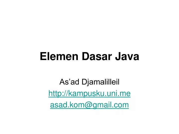 elemen dasar java