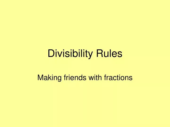 divisibility rules