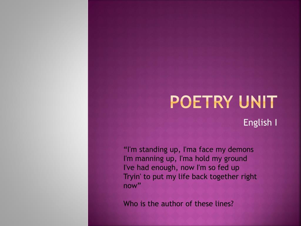 Poetry Unit - slide 1
