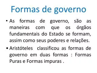 Formas de governo