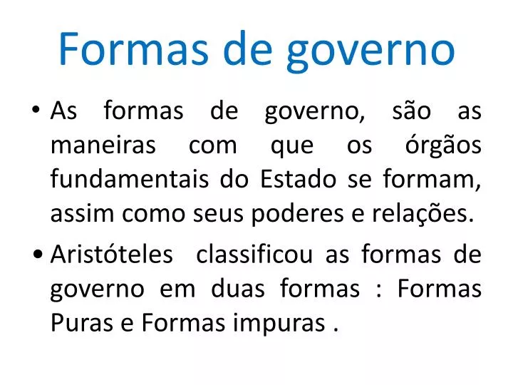 formas de governo