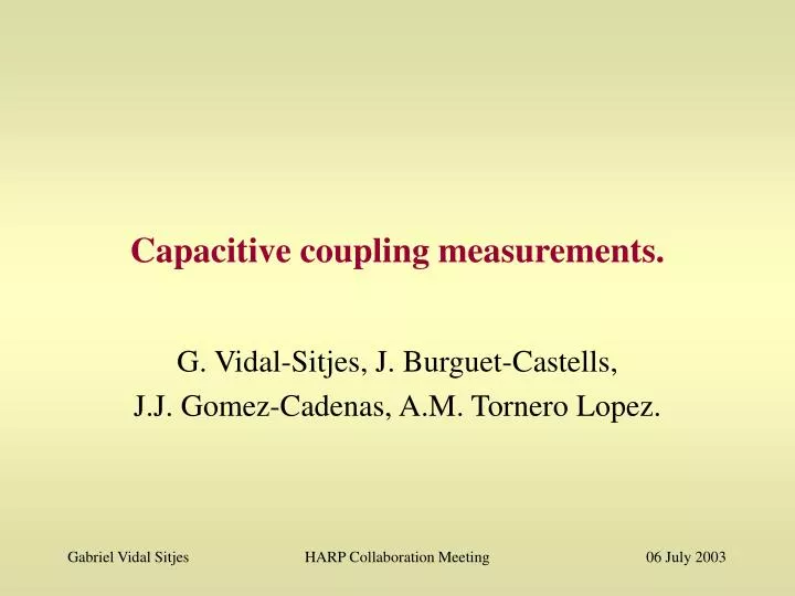 capacitive coupling measurements