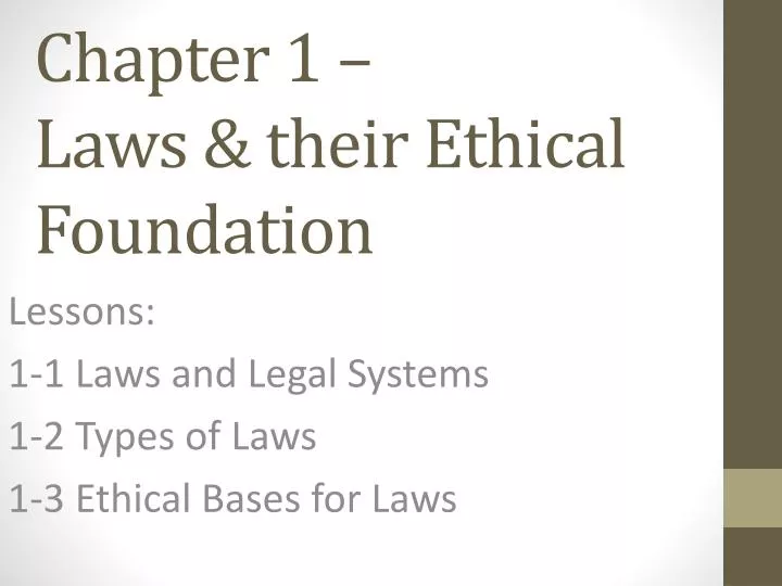 chapter 1 laws their ethical foundation