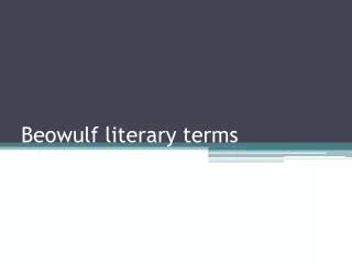 Beowulf literary terms