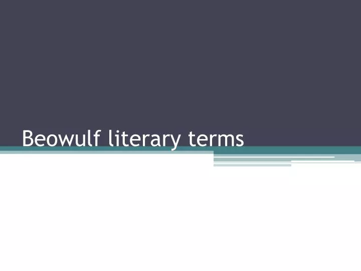 beowulf literary terms