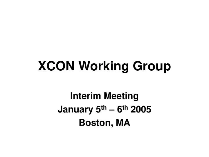 xcon working group