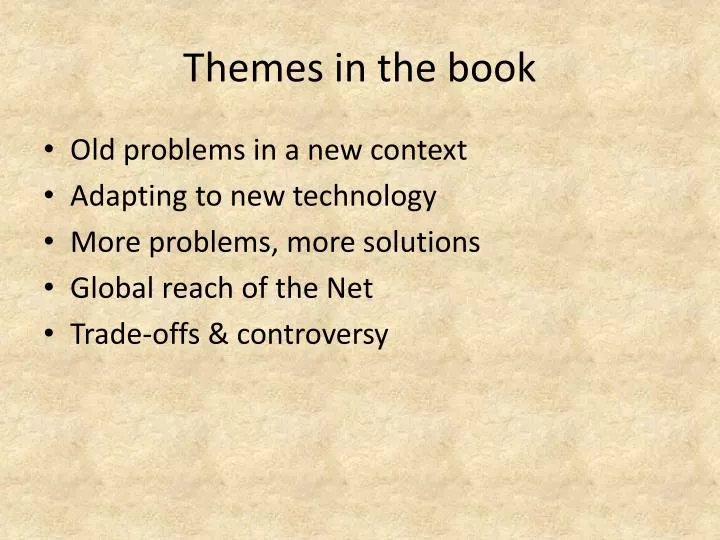 themes in the book