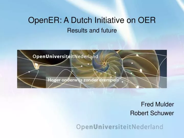 opener a dutch initiative on oer results and future