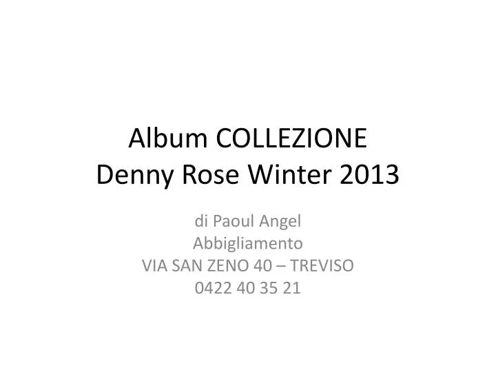 album collezione denny rose winter 2013
