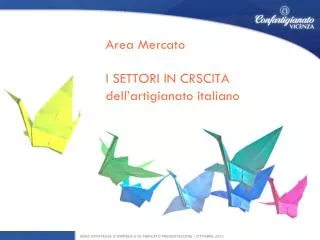 Area Mercato I SETTORI IN CRSCITA dell’artigianato italiano