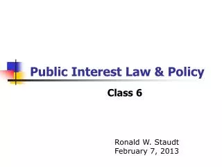 Public Interest Law &amp; Policy