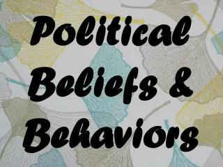Political Beliefs &amp; Behaviors