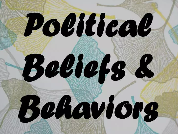 political beliefs behaviors