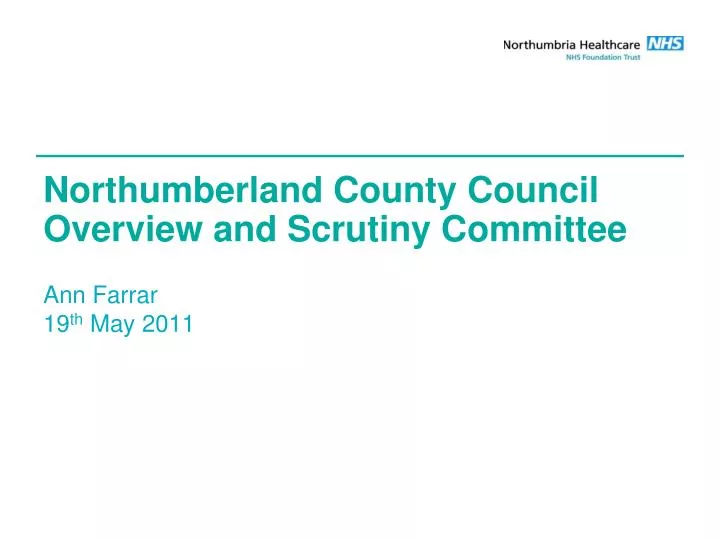 northumberland county council overview and scrutiny committee