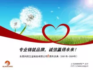 东莞向阳五金制品有限公司 8 周年庆典（ 2001 年 -2009 年）