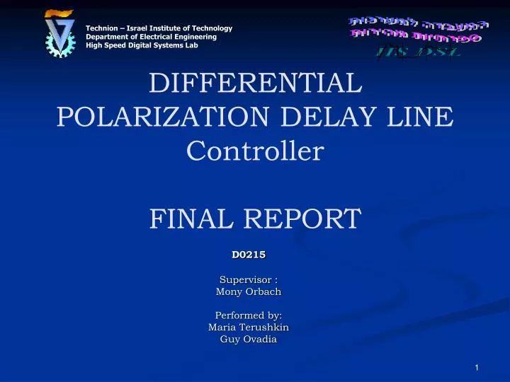 differential polarization delay line controller final report