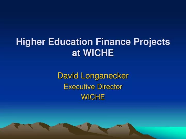 higher education finance projects at wiche