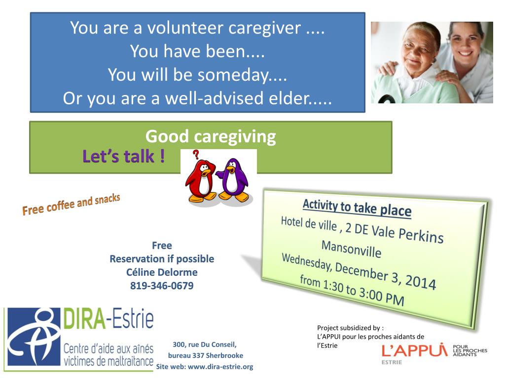Join Us for a Caregiver Support Activity - Free Coffee and Snacks! - slide 1