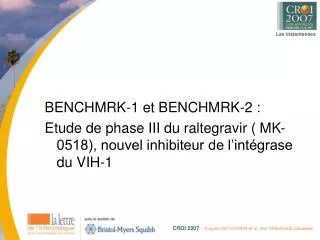 BENCHMRK-1 et BENCHMRK-2 :