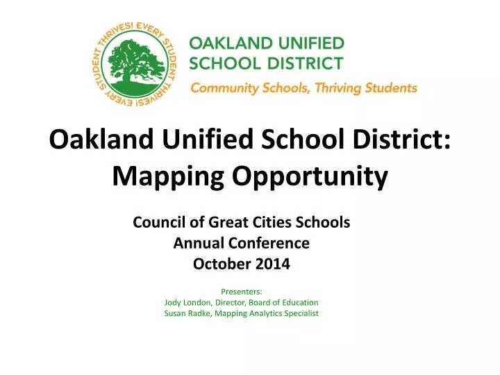 oakland unified school district mapping opportunity