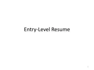 Entry-Level Resume