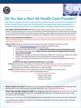 Do You See a Non-VA Health Care Provider?