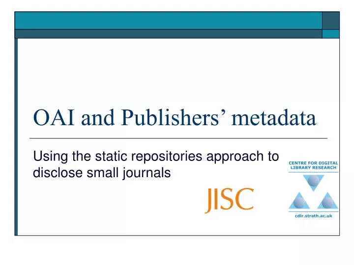 oai and publishers metadata