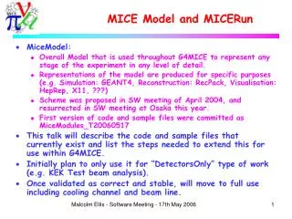 MICE Model and MICERun