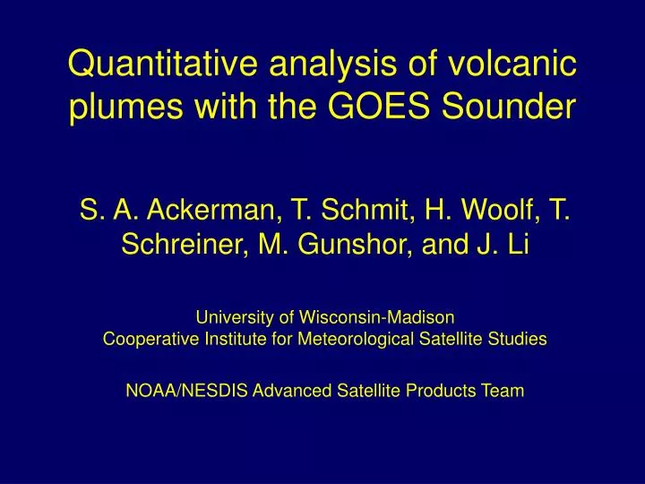quantitative analysis of volcanic plumes with the goes sounder