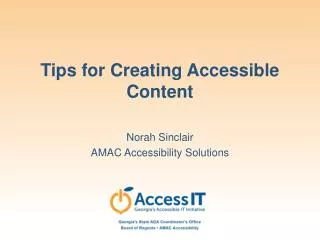 Tips for Creating Accessible Content